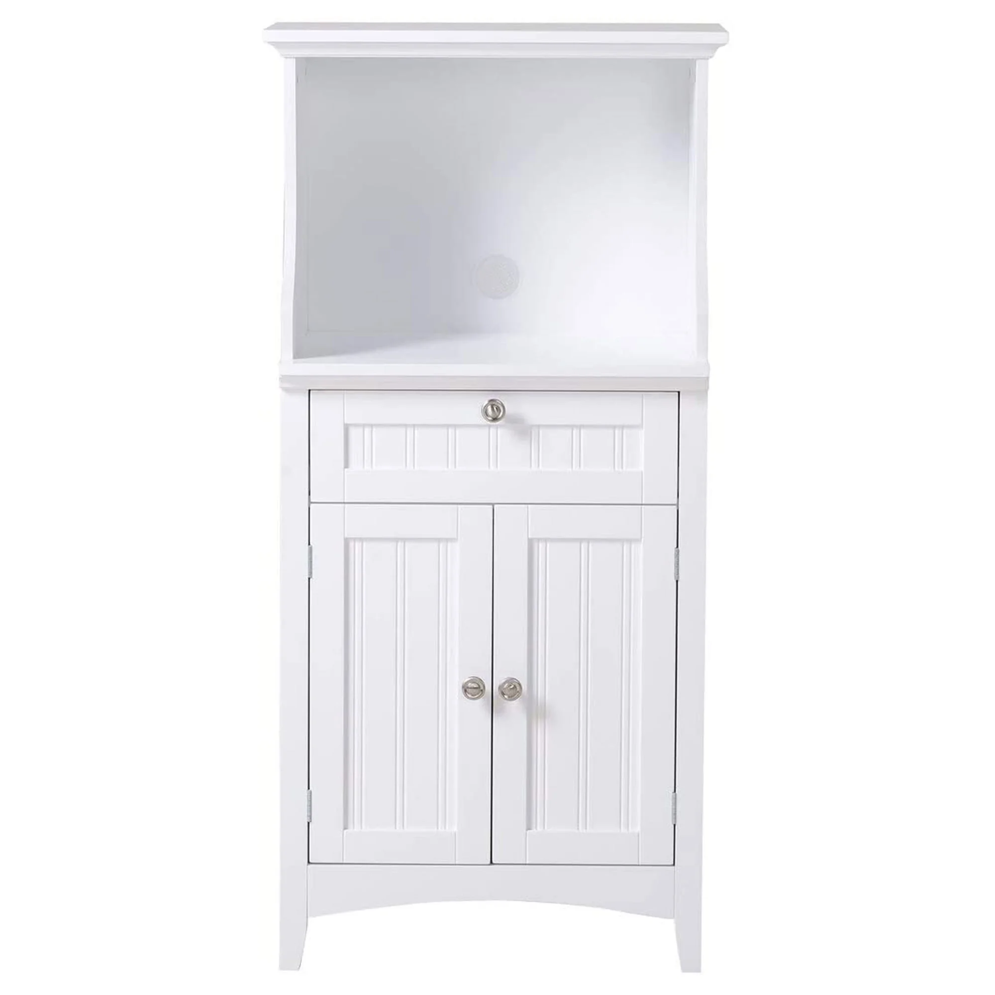OS Home and Office Furniture 23.5" Wood Microwave/Coffee Maker Cabinet in White