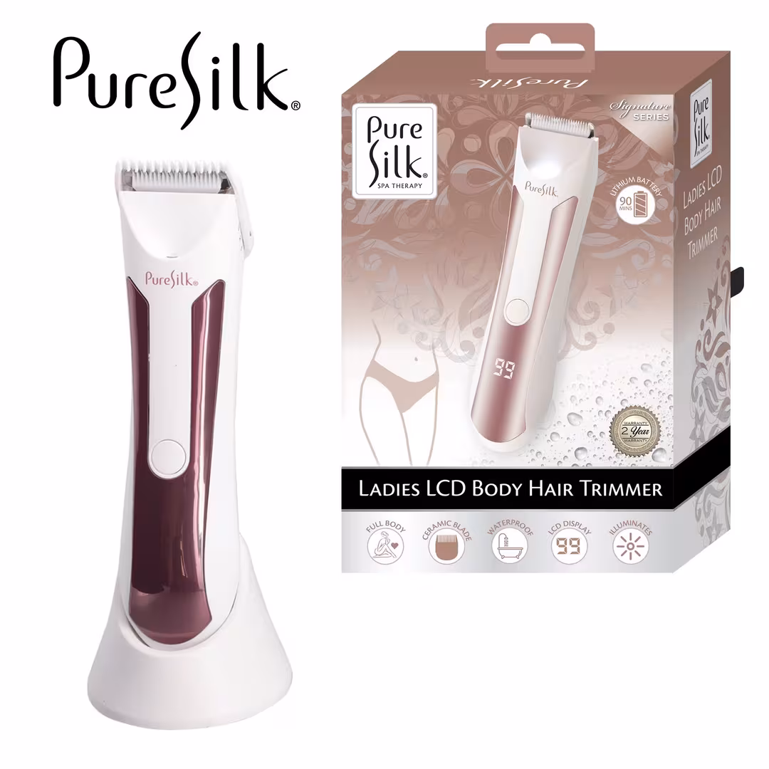 Pure Silk  Rechargeable Body Hair Trimmer with 4 Guide Combs