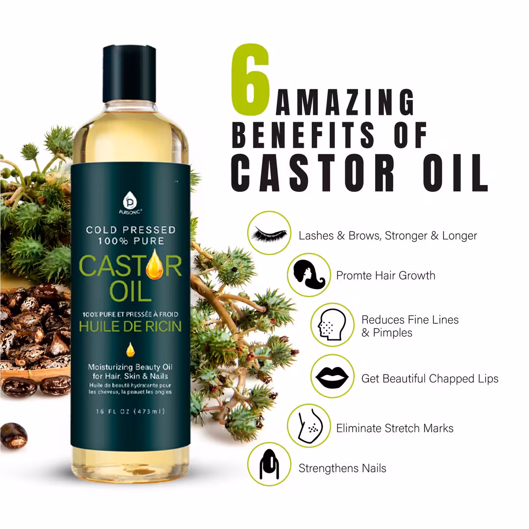 PURSONIC  100% Pure Cold Pressed Castor Oil