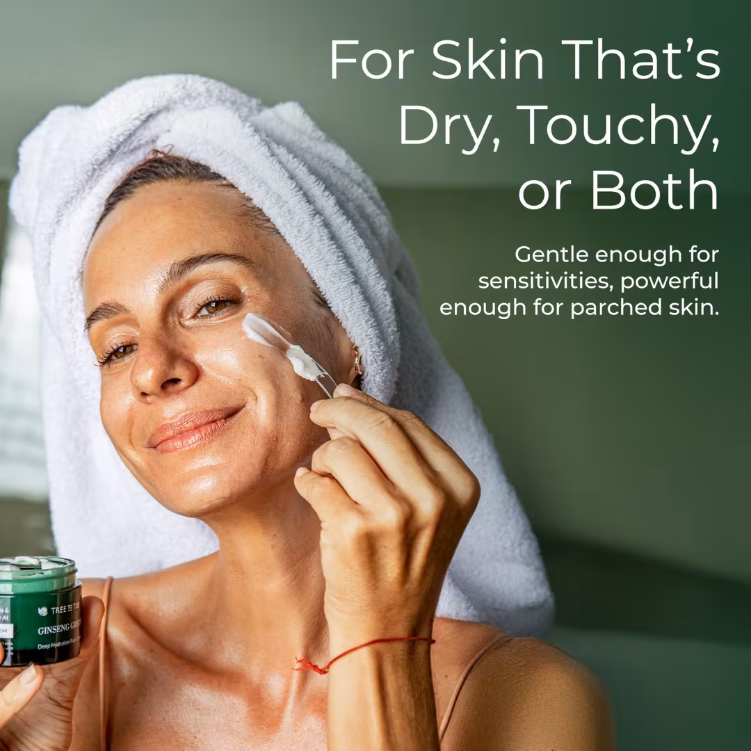 Tree To Tub  Ginseng & Green Tea Face Moisturizer for Dry & Sensitive Skin