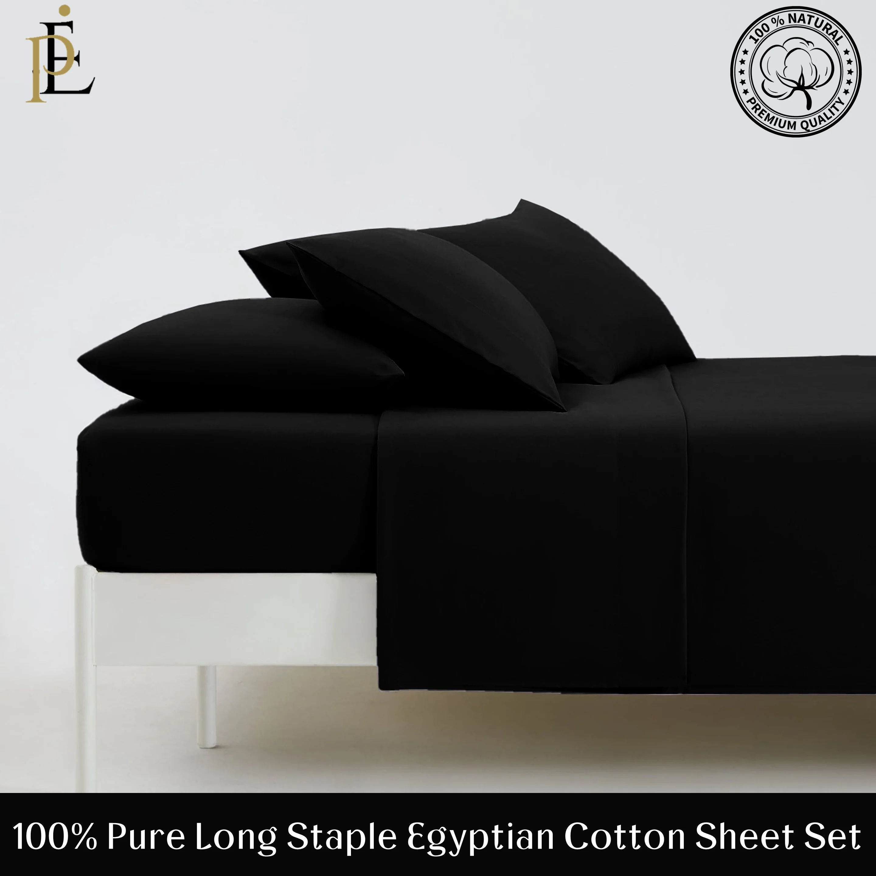 PRATYUX Split Queen 7-PC Bed Sheet Set (4-Pillowcases) 400-Thread Count 100% Egyptian Cotton Soft Breathable, 18
