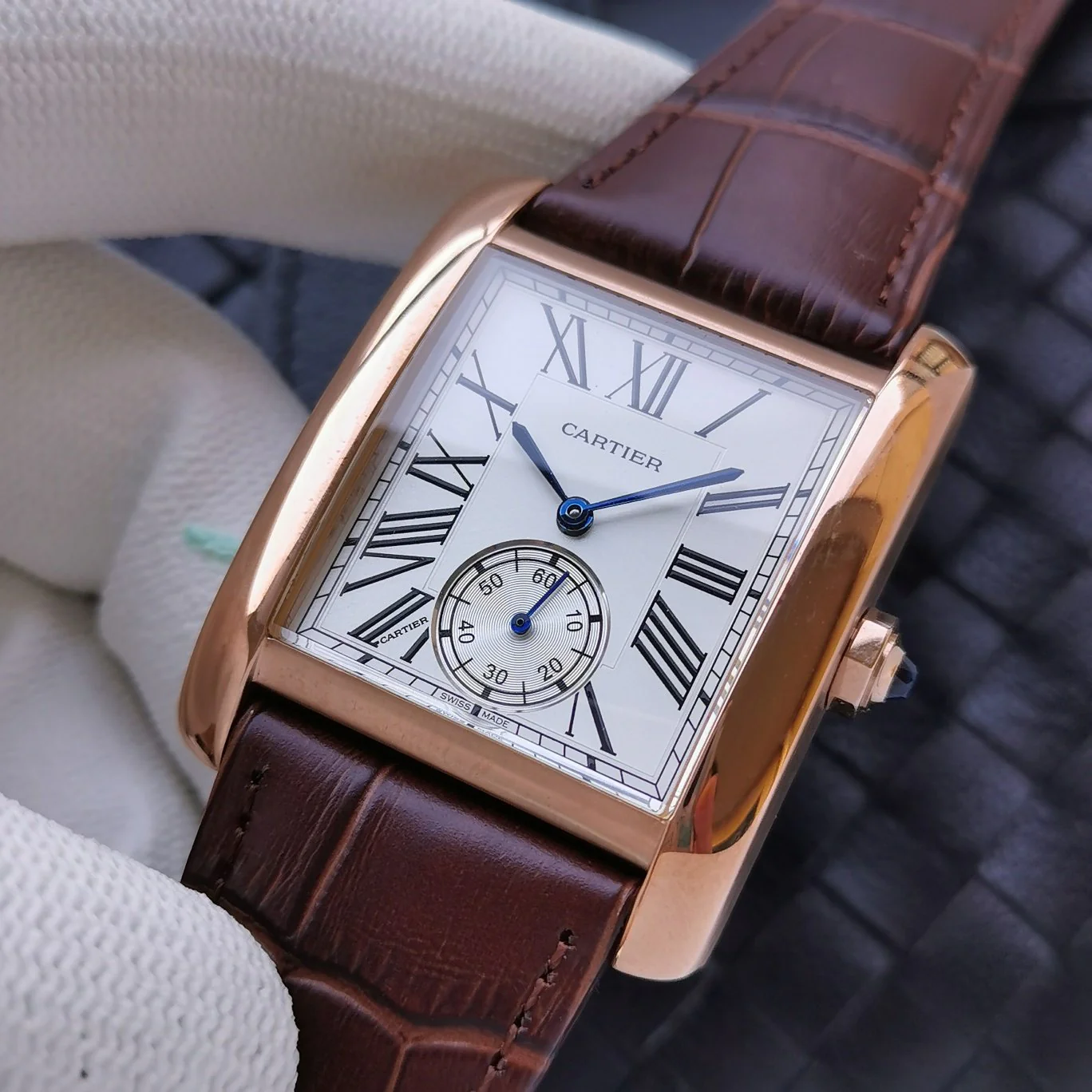 Cartier Watch TANK MC SECOND TIME ROSE GOLD