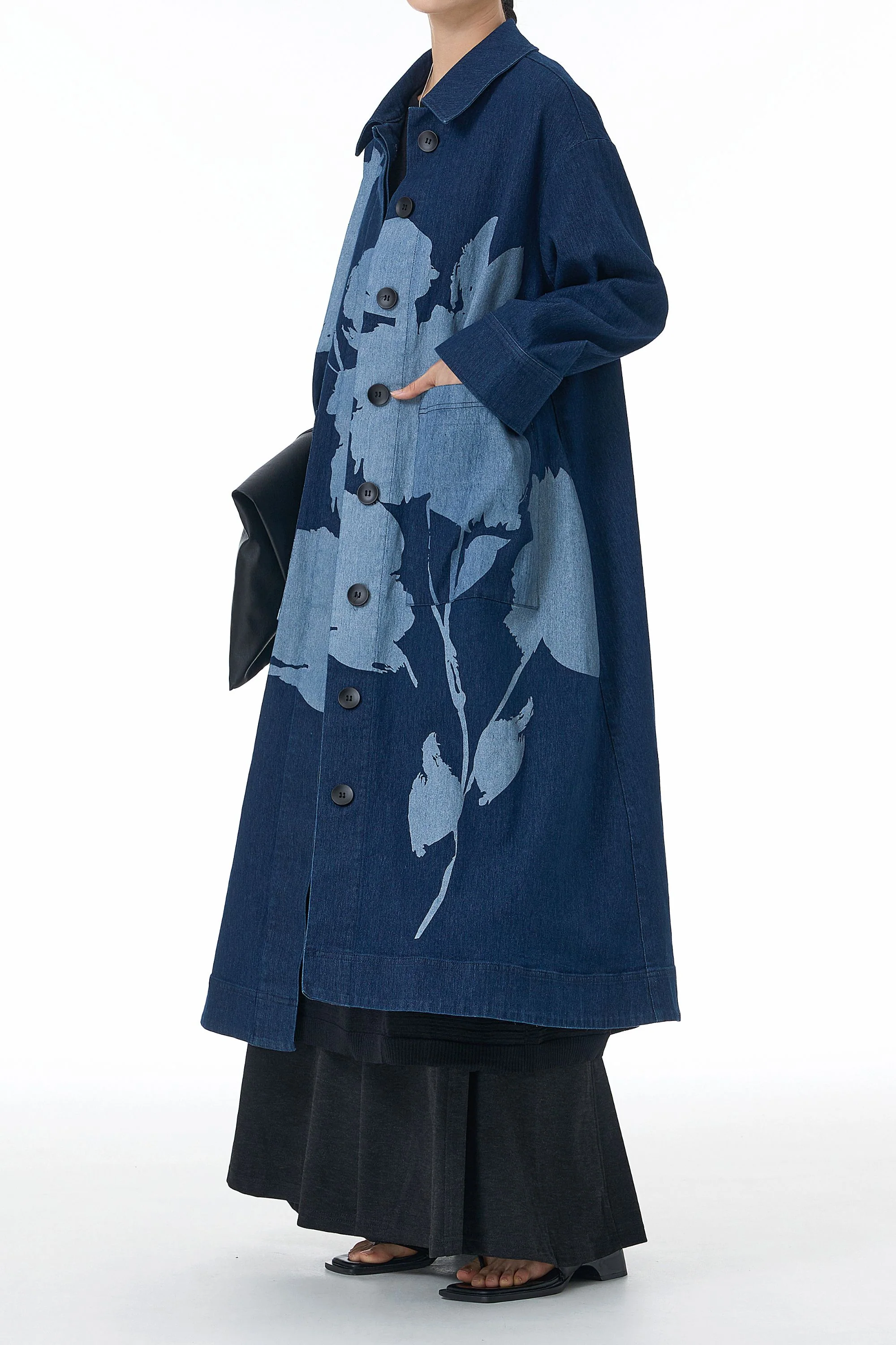 Ink & Ash Blue Trench Coat