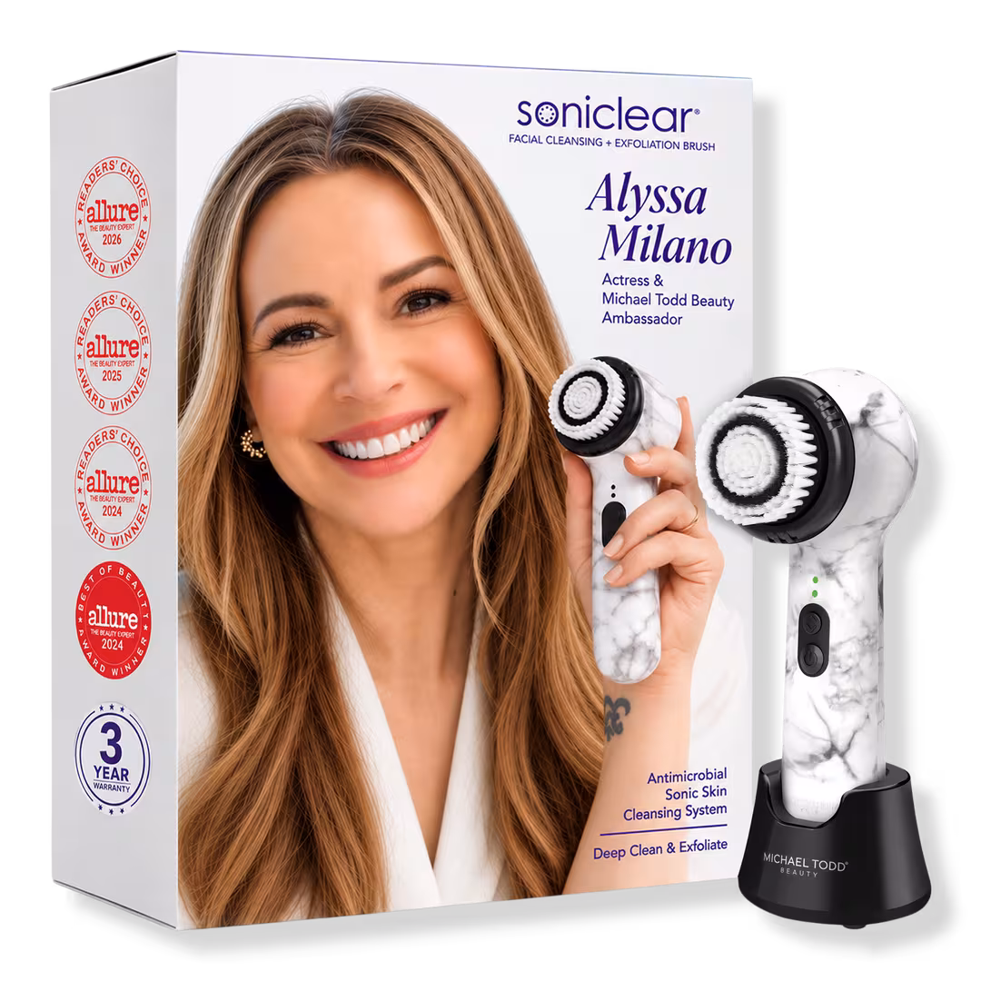 Michael Todd Beauty  Soniclear Sonic Cleansing Brush w/Antimicrobial Bristles, Serum Infusion Head, Unisex