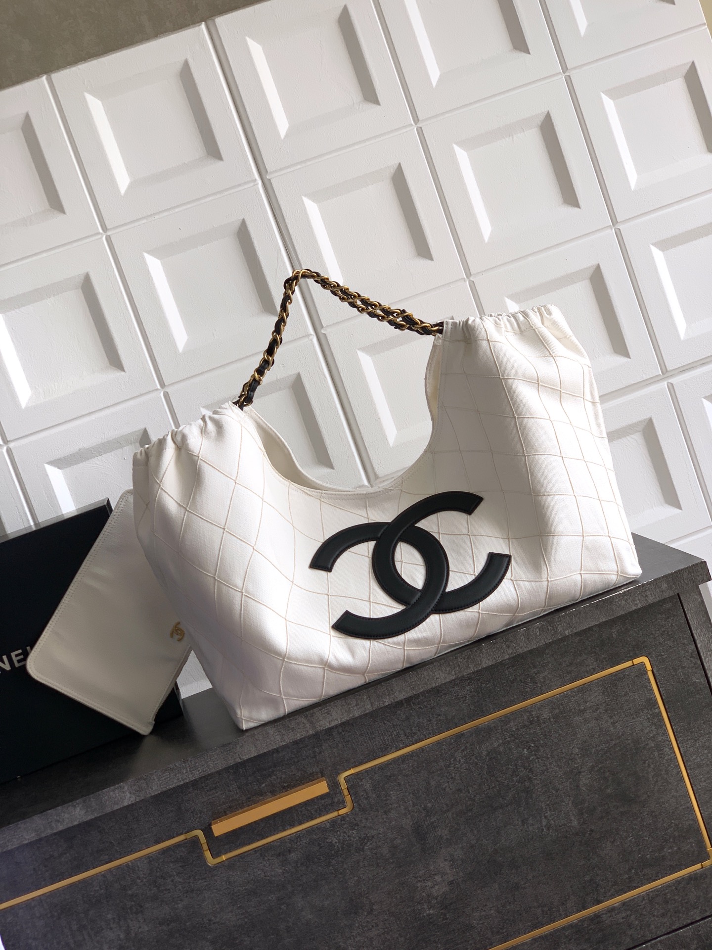 Chanel 26S White Double C Canvas Beach Bag (Premium Edition)