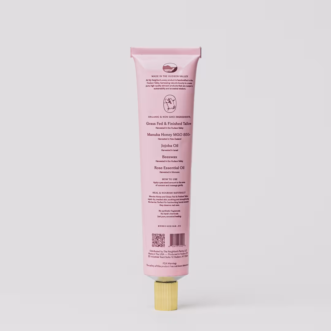 My Neighbor's Tallow  Rose Manuka Honey & Tallow Hand Balm