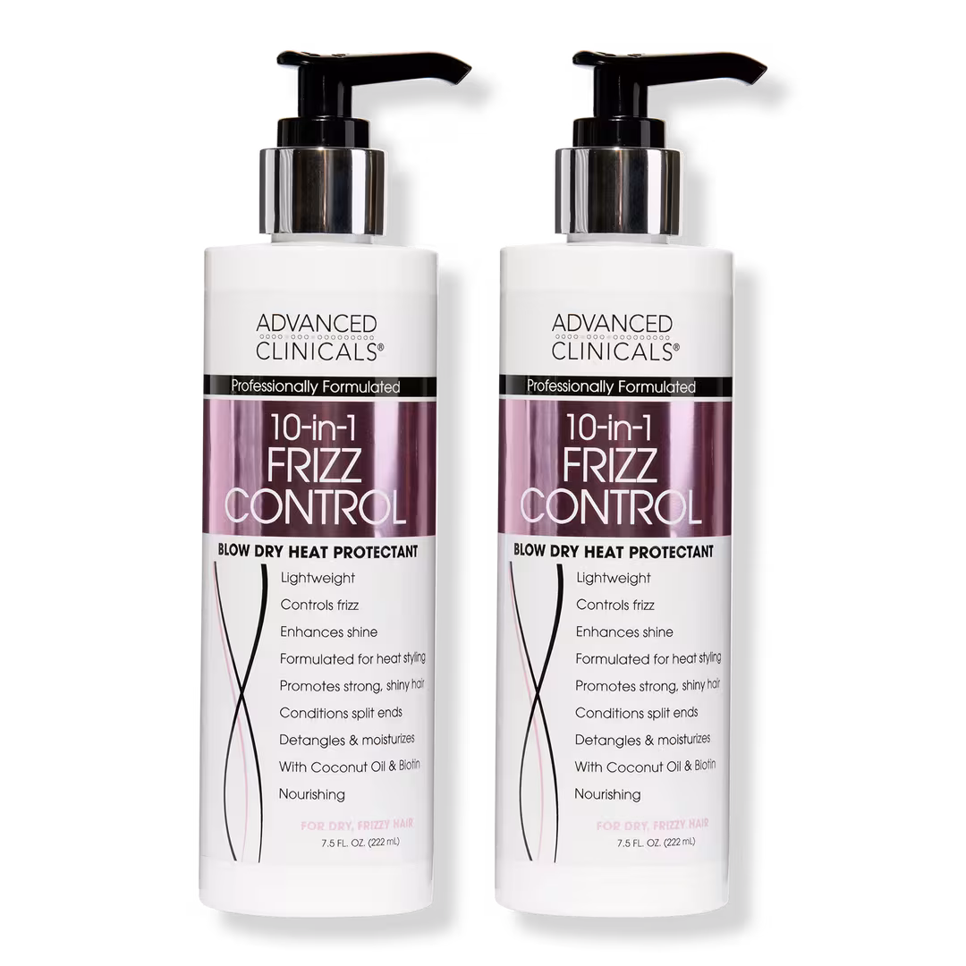Advanced Clinicals  10-in-1 Frizz Control Blow Dry Heat Protectant Cream