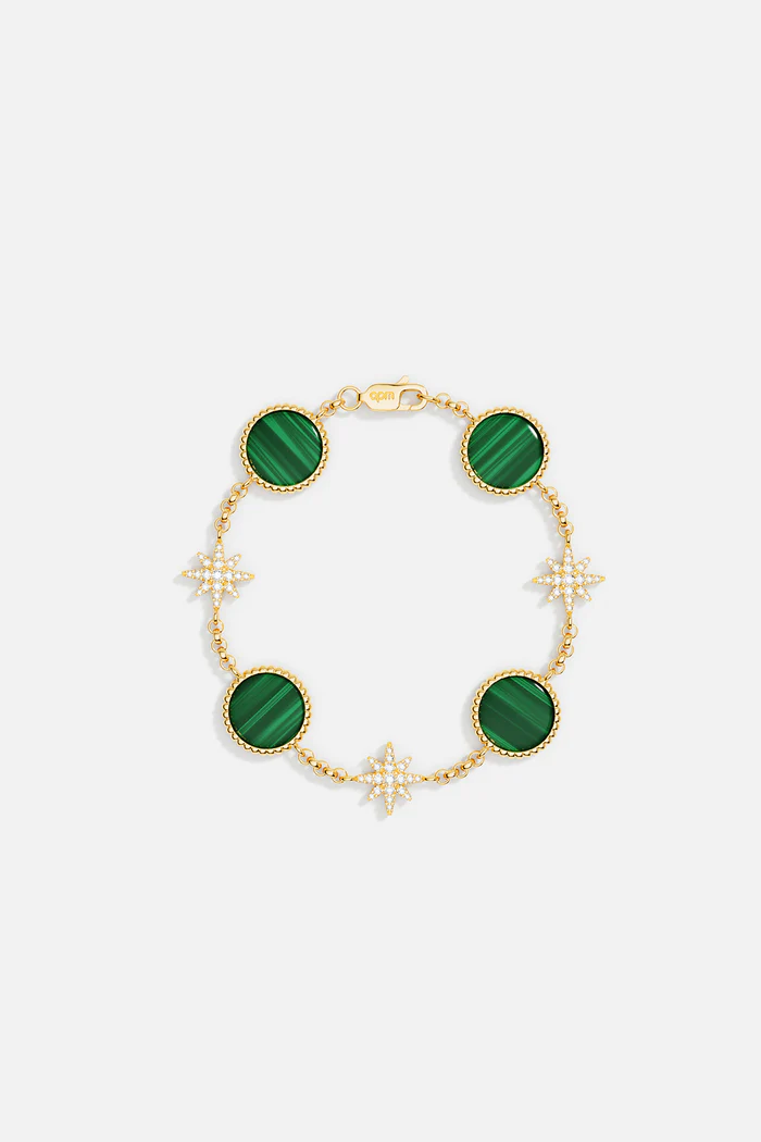 Bracciale Météorites in Malachite