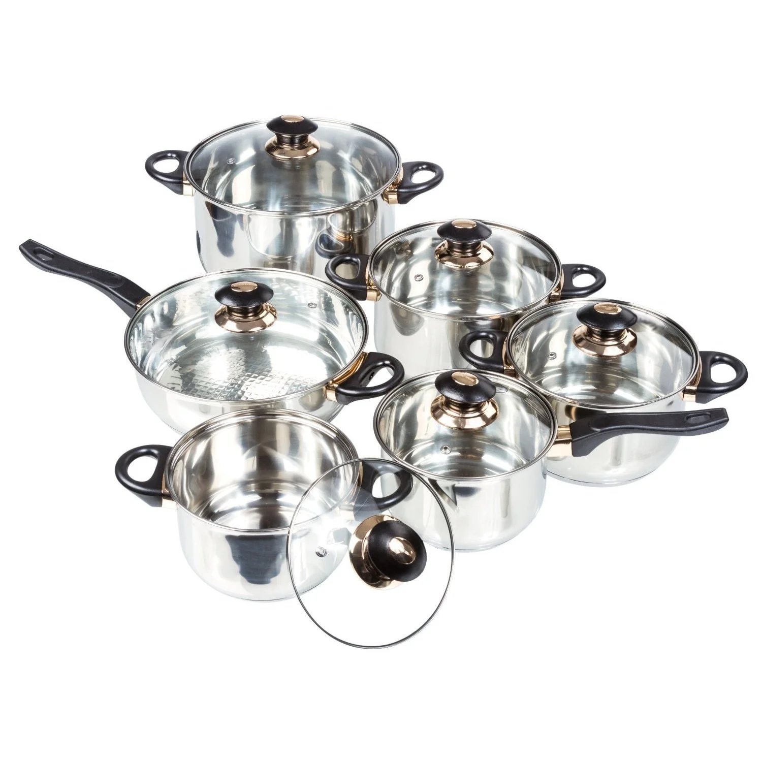 Imperial Home Chef Quality 12 Piece Stainless Steel Cookware Set