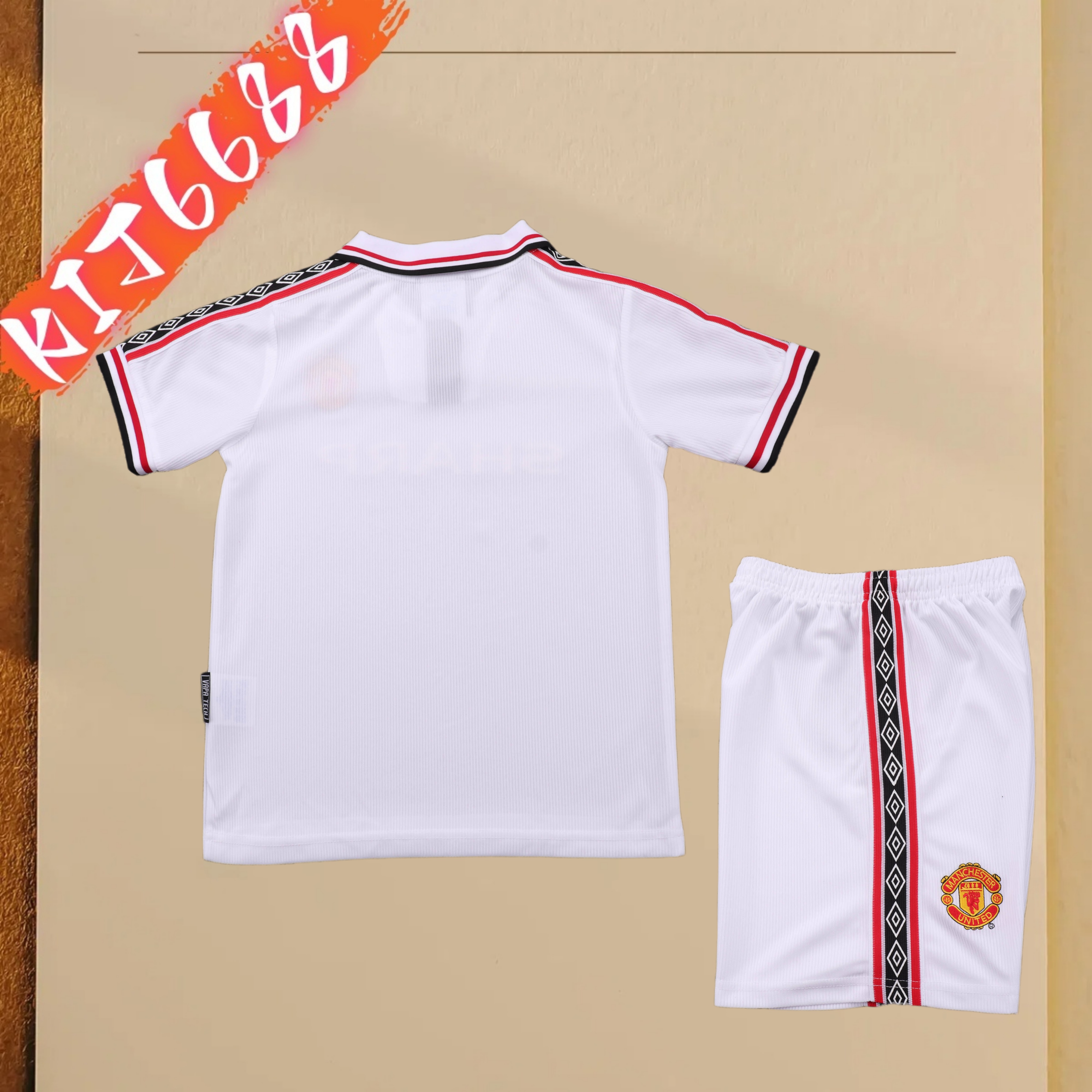 98/99 Manchester United Commemorative Edition Retro Football Soccer Kids Kit