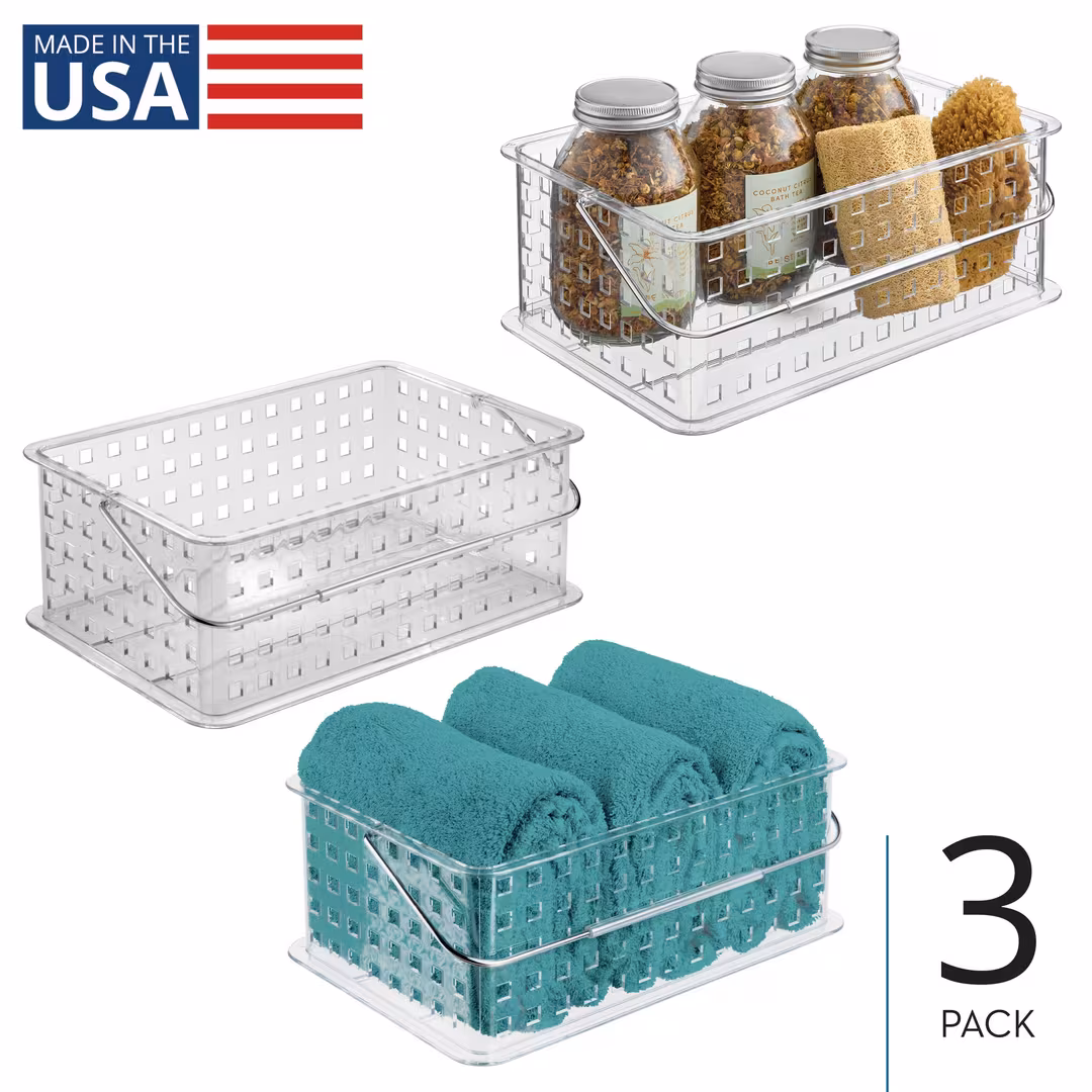 iDesign  Large Stackable Shower Caddy Basket