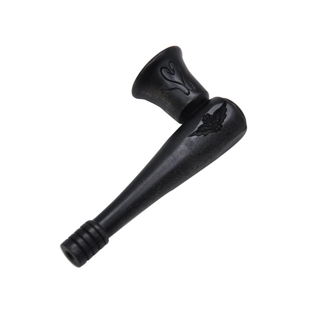 Black Engraving Wooden Pipe