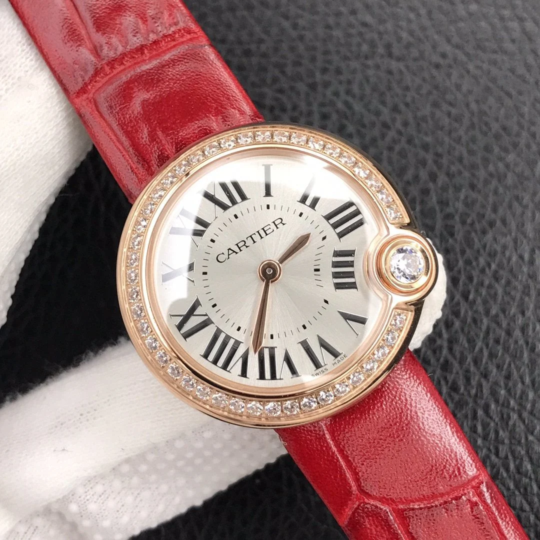 Cartier Watch BALLON BLANC DE CARTIER QUARTZ ROSE GOLD CASE DIAMOND BEZEL