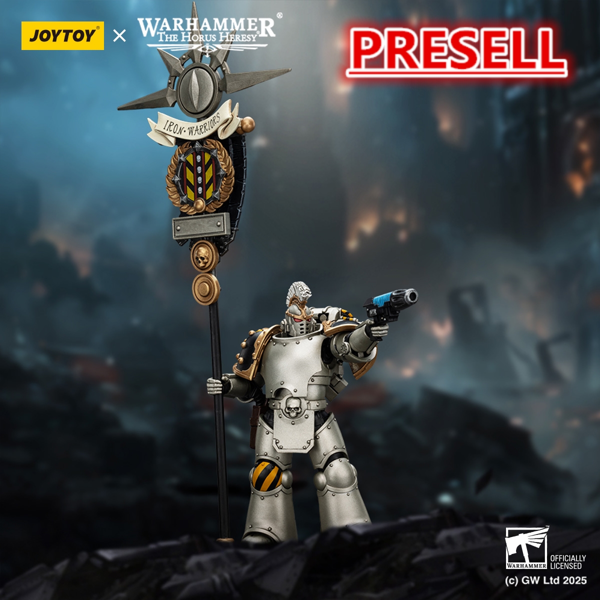 JOYTOY Warhammer The Horus Heresy lron Warriors MKVI Tactical Sergeant and Command Squad Chosen with Legion Standard - JOYTOY WORLD