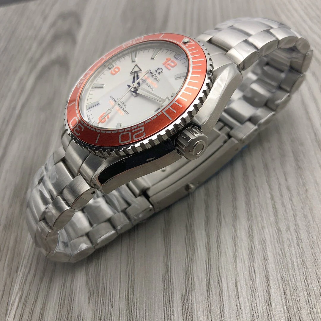 Omega Watch SEAMASTER PLANET OCEAN 600 ORANGE BEZEL WHITE DIAL
