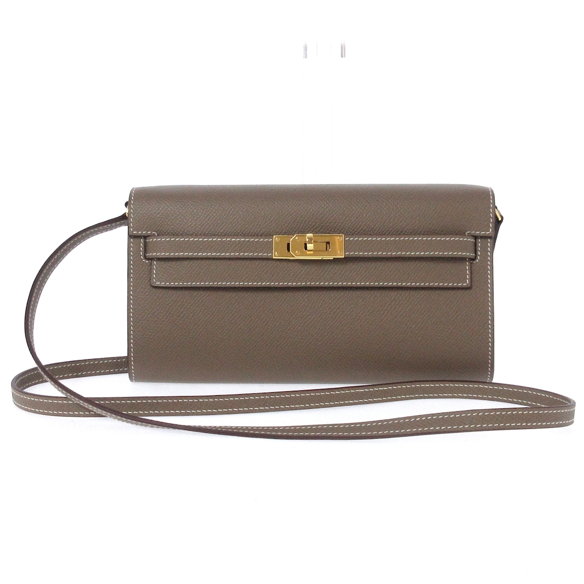 Hermes Kelly Wallet to Go Gold Hardware