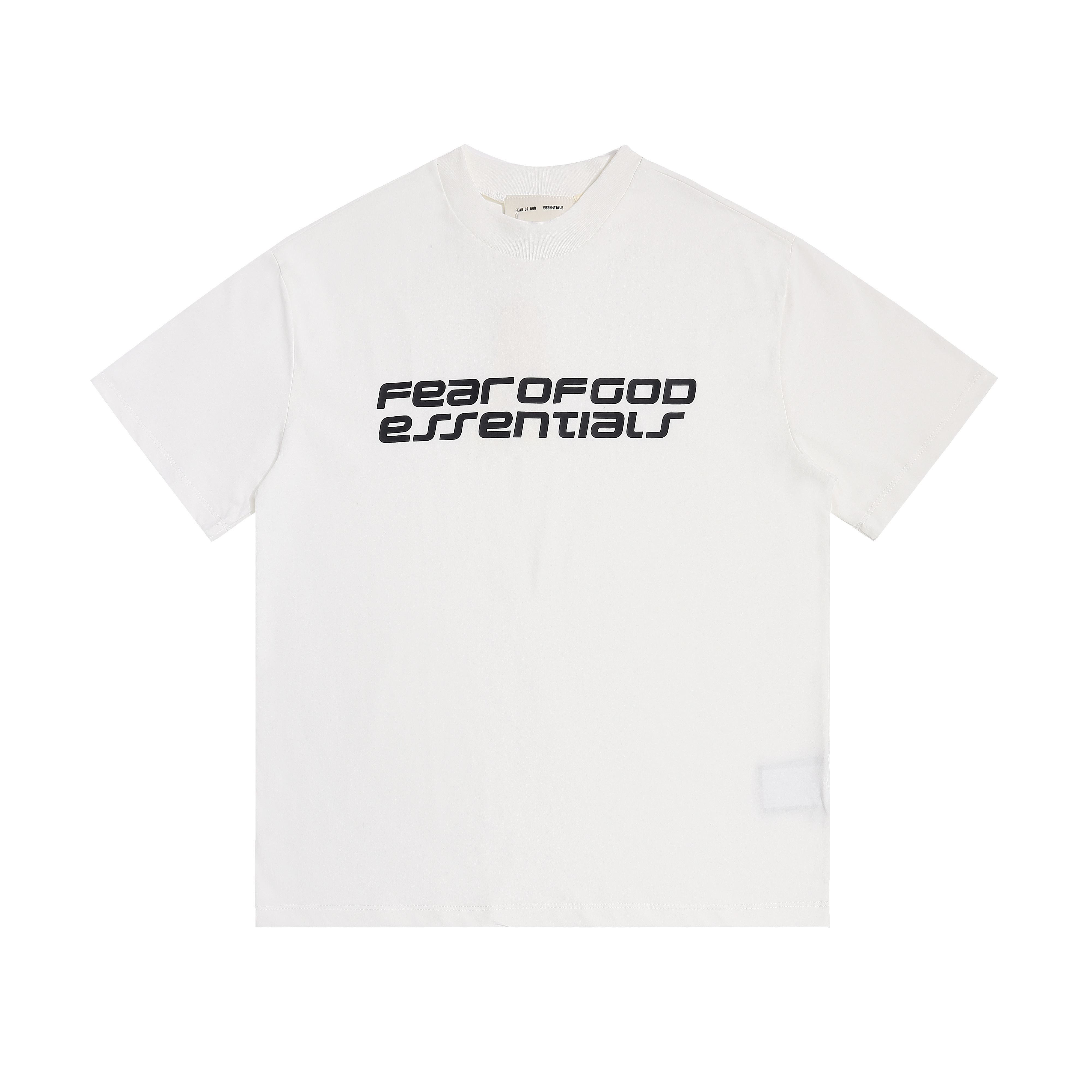 White simple letter and simple print short-sleeved shirt