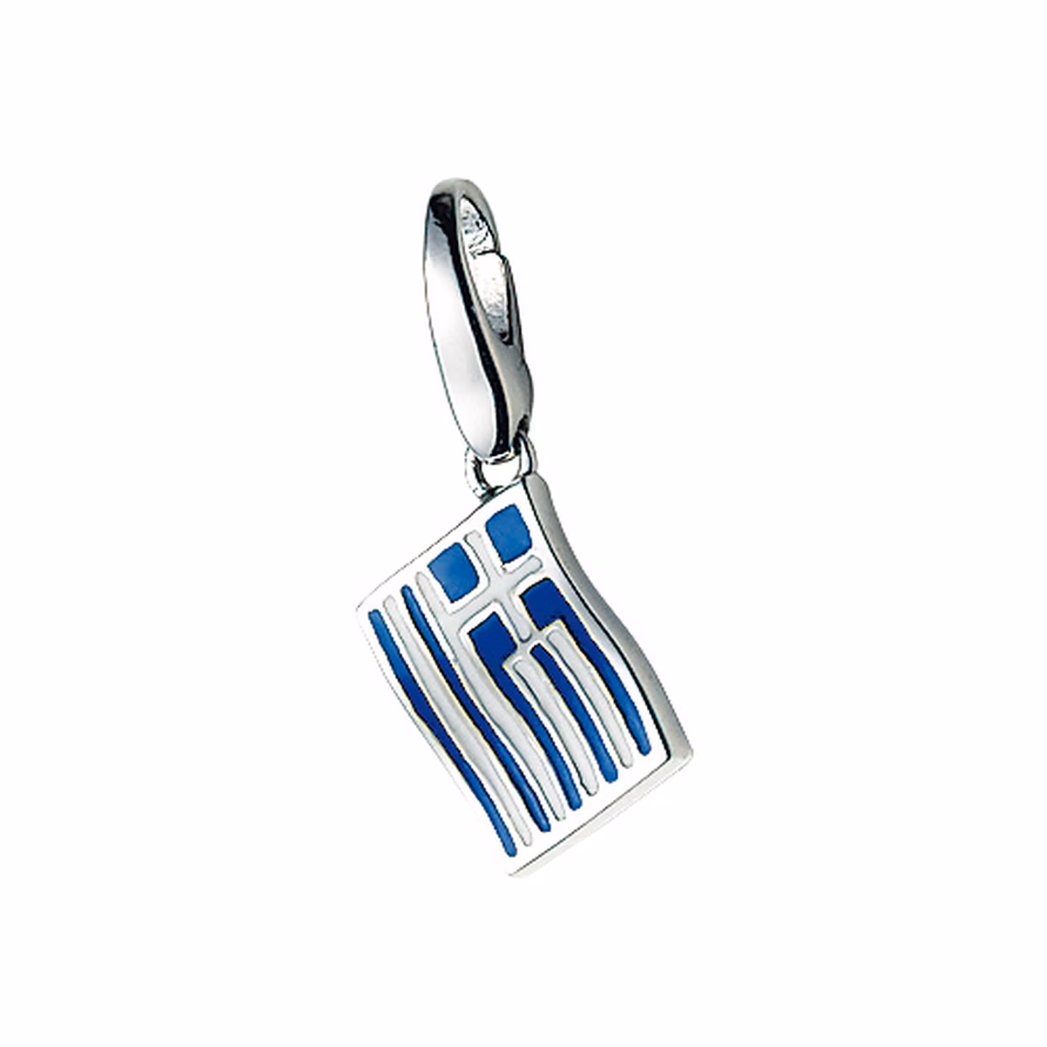 Charm Griechenland-Flagge, Silber 925