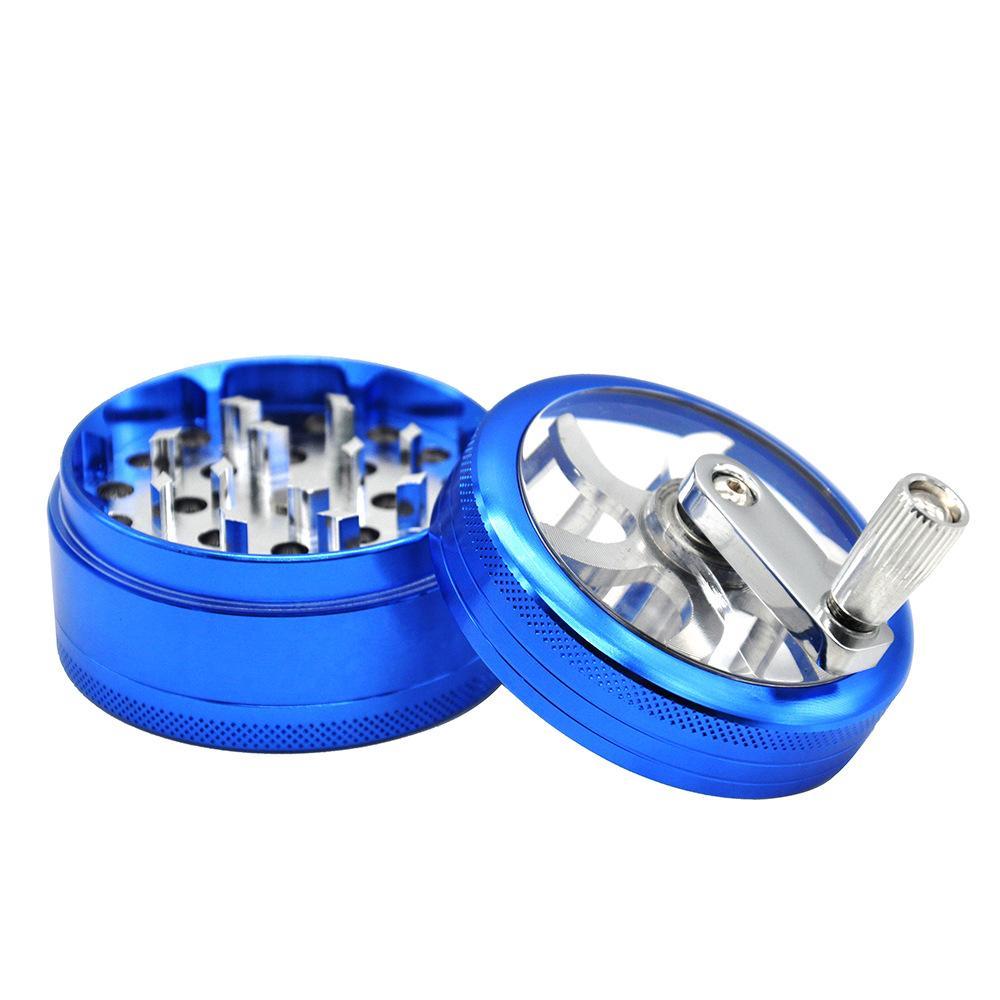 Crank Herb Grinder With Handle 3 Layer 63mm (3 Color)