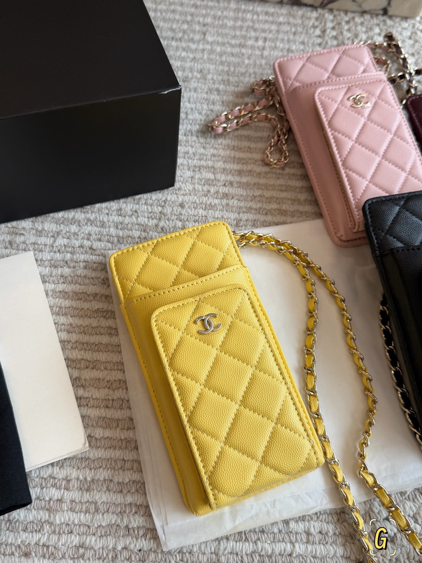 Chanel 23b New Black and Gold Phone Bag