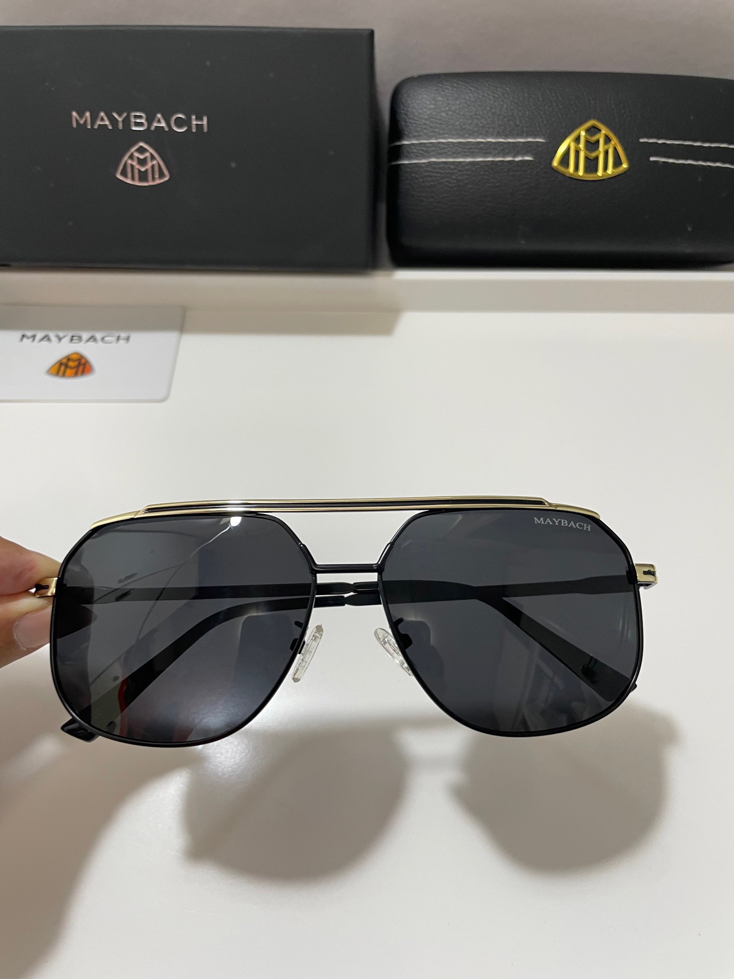Maybach Oversized Double-Bridge Aviator Sunglasses