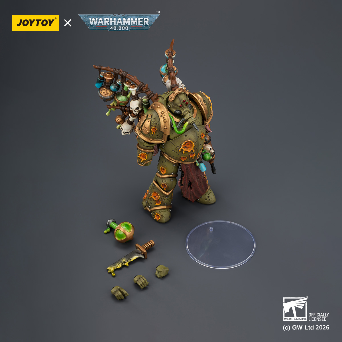 JOYTOY Warhammer 40k 1: 18 Death Guard Biologus Putrifier and Tallyman - JOYTOY WORLD