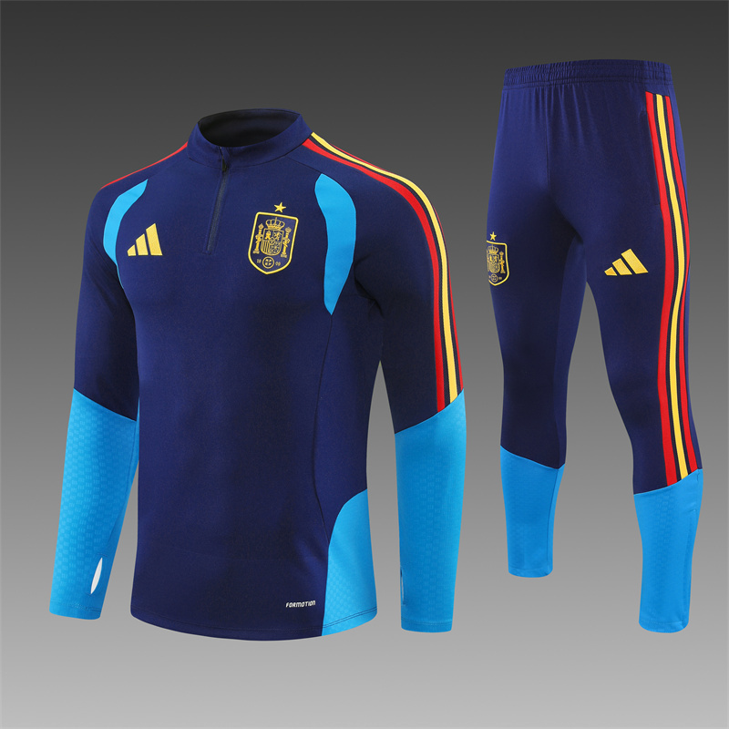 Adult/Kids 2026 Spain Half-Pull Training Football Shirt