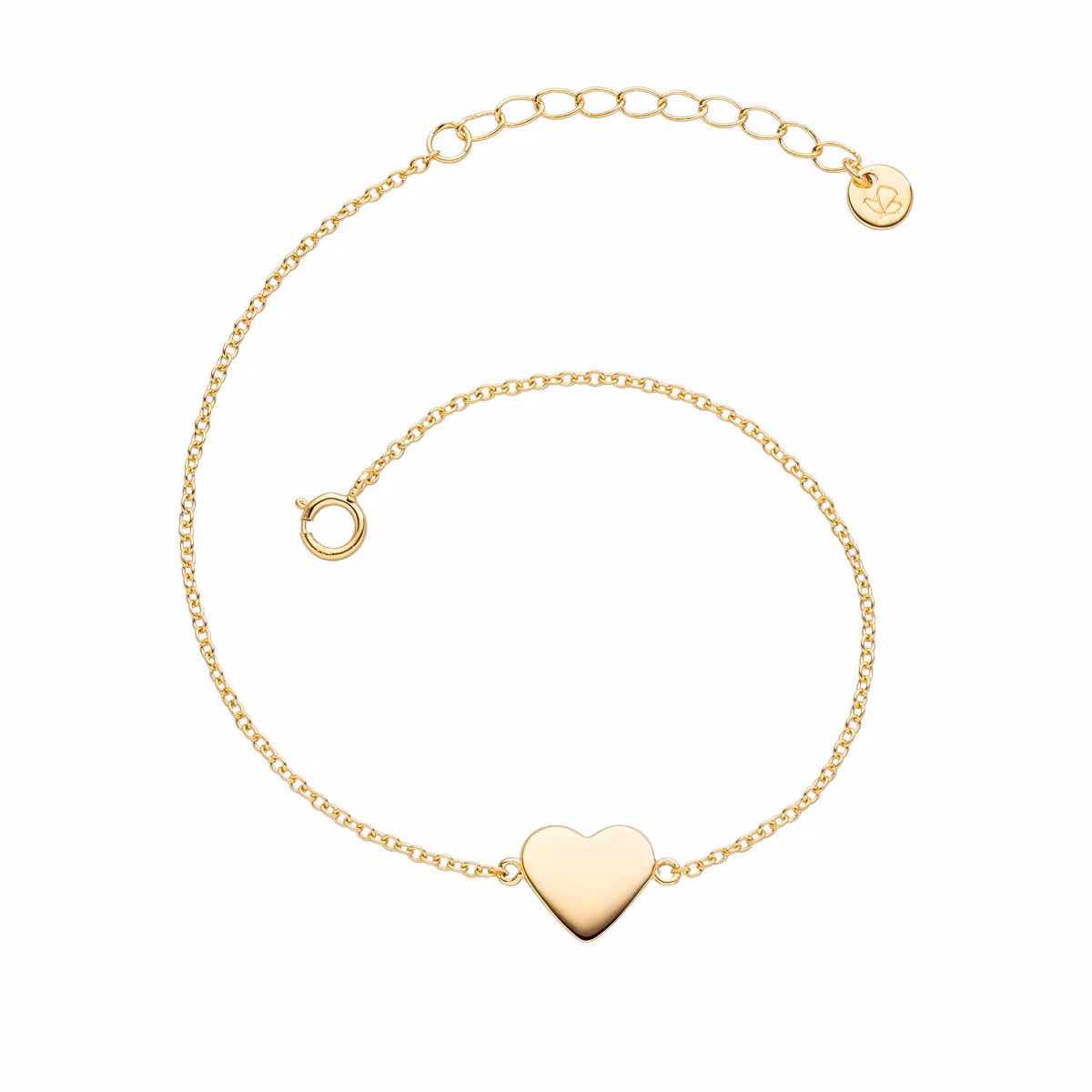 Armband Herz aus Sterling Silber in gelbgold