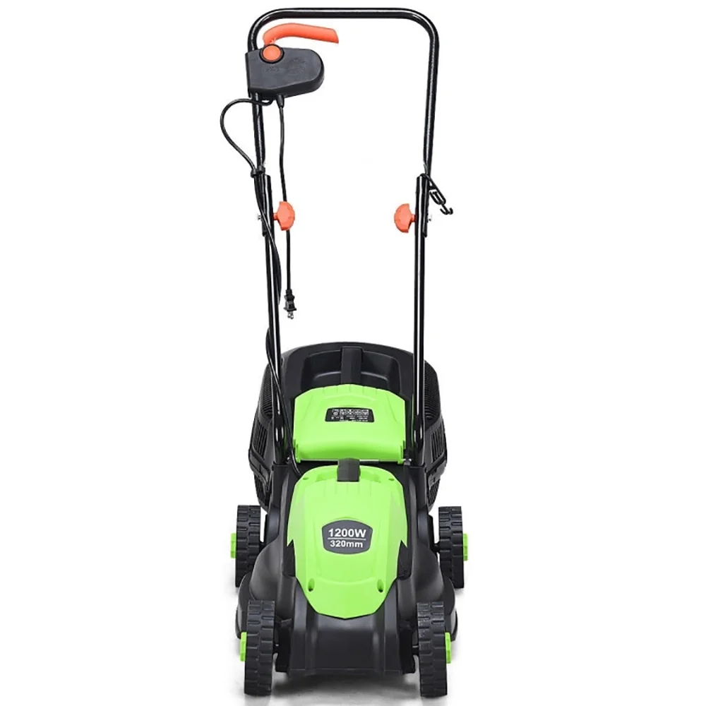 Yardi Yard 14" 1200W Corded Electric Push Walk-Behind Mower, Ergonomic Handle, Compact Design