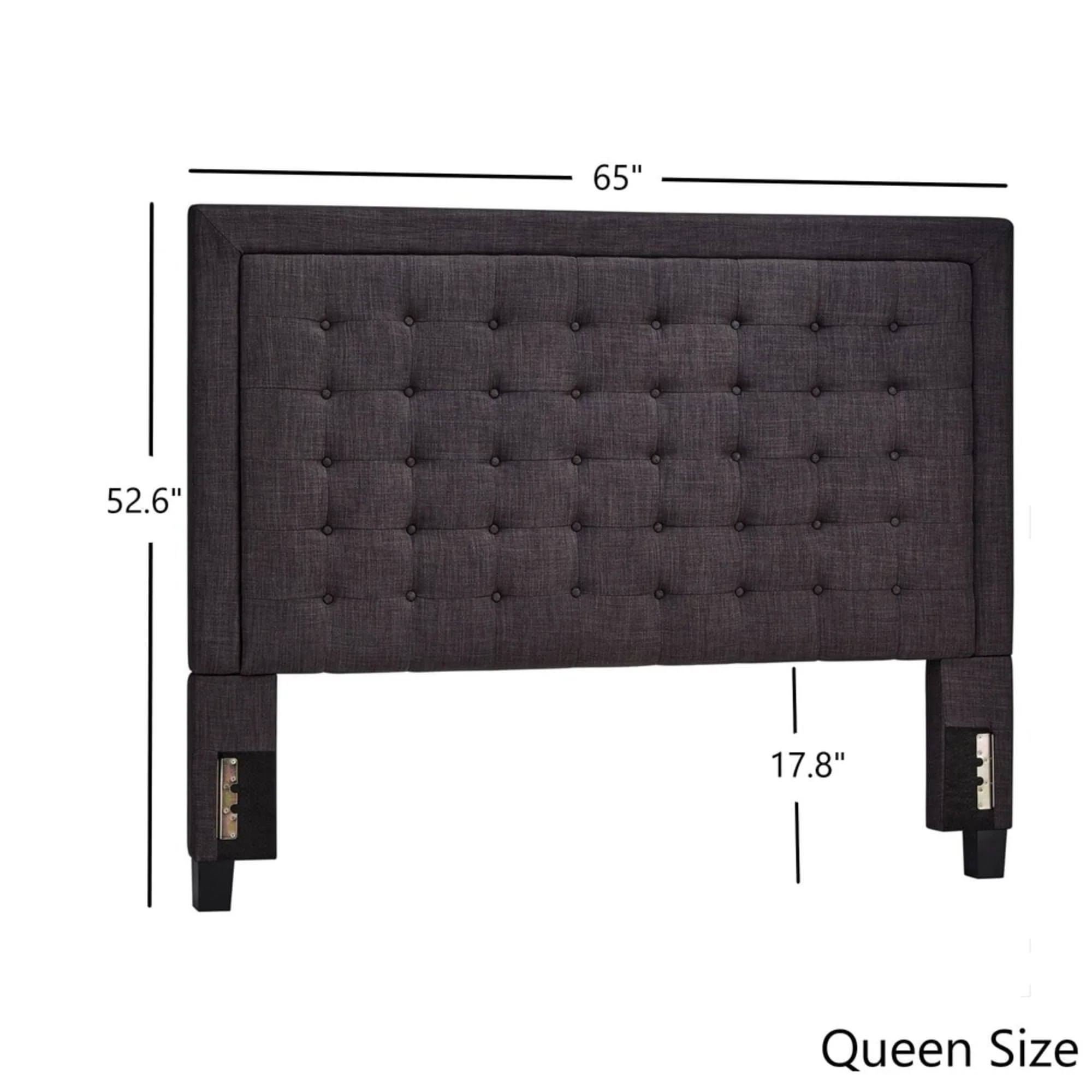 Weston Home Aurelia Square Button-Tufted Upholstered Queen Headboard, Beige