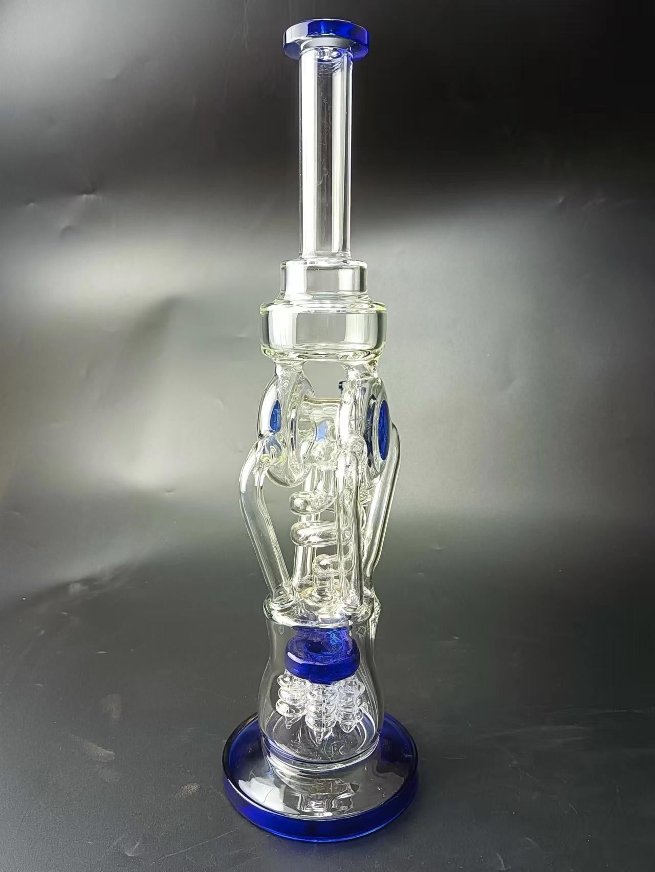 15 Gourd Perc Recycler Glass Bong