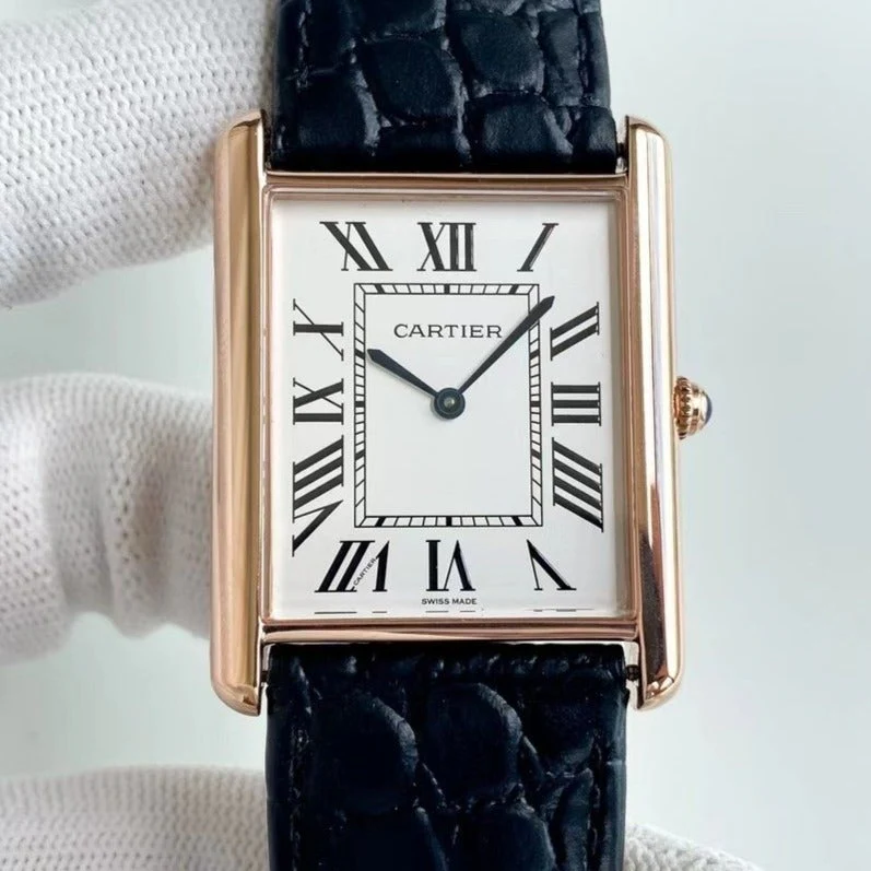 Cartier Watch TANK SOLO QUARTZ CROCODILE SKIN