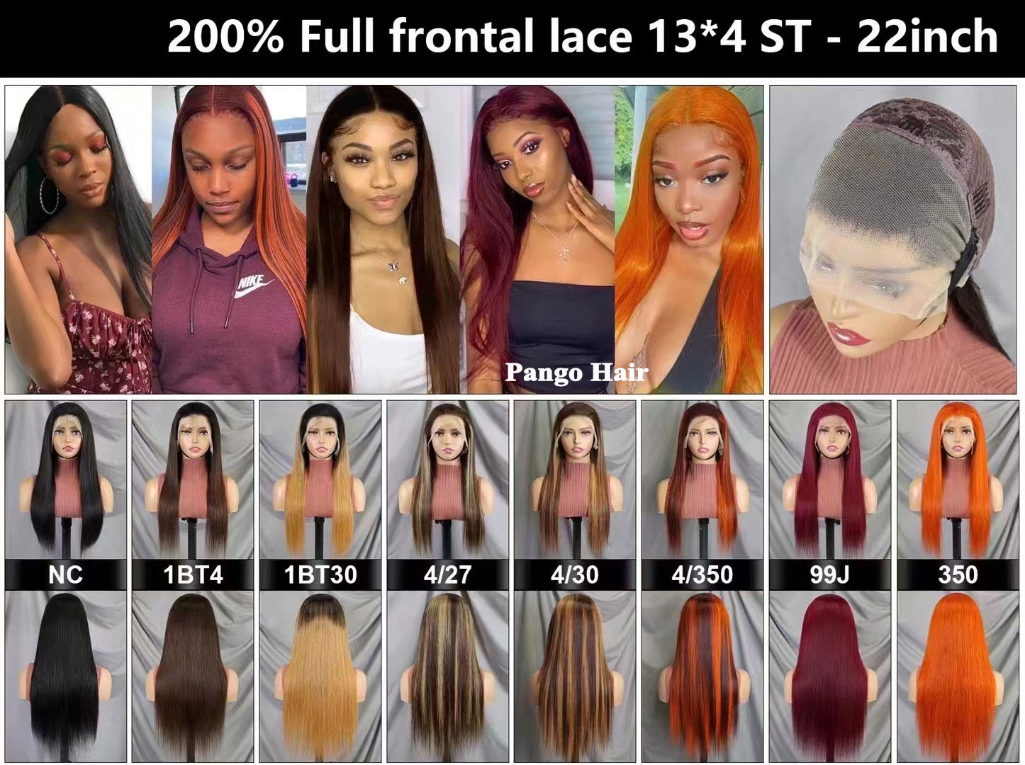 11A Virgin 13x4 frontal straight color Wig 65 200% Density