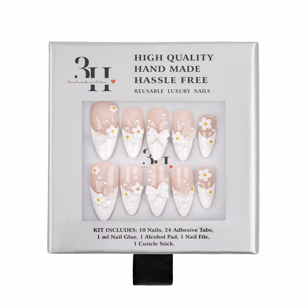 3H Nails  Elegant Vows - Medium Almond Press-On Nails