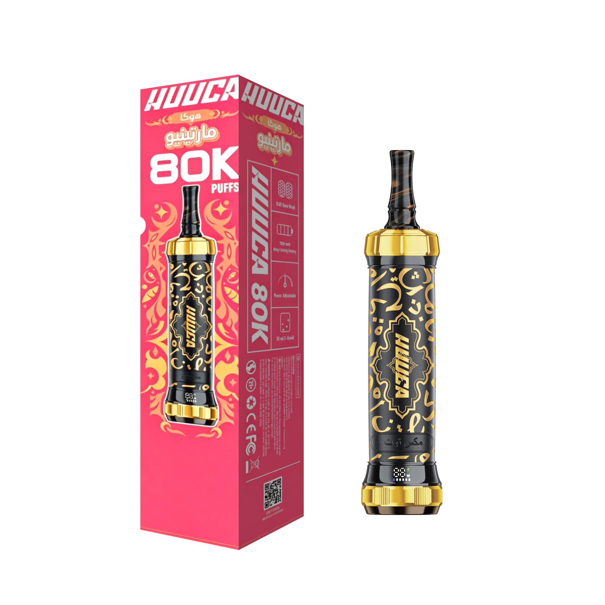 HUUCA 80K Puffs 3mg Rechargeable DTL Hookah Pen