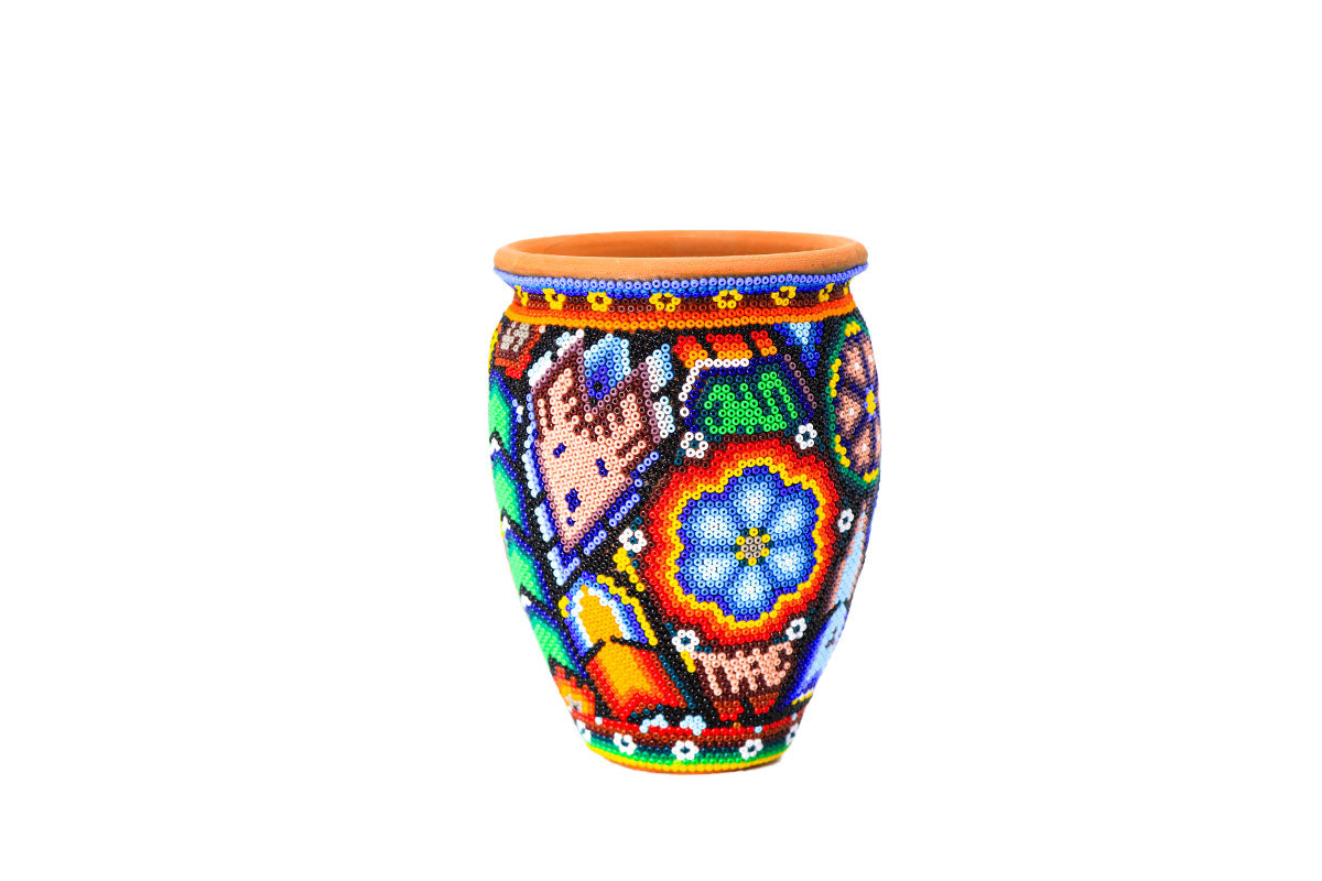 Jarrito Mexicano - Obra de Arte Huichol