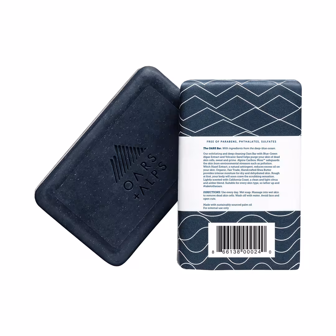 Oars + Alps  Blue Charcoal Oars Bar Soap