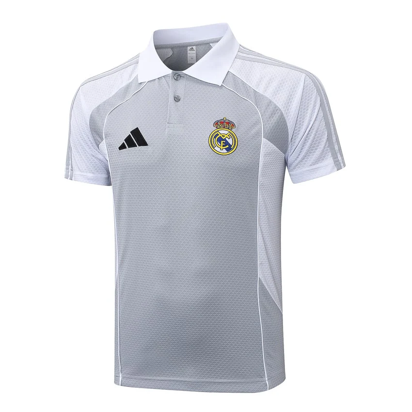 Real Madrid Polo Men 2025 2026 Grey White