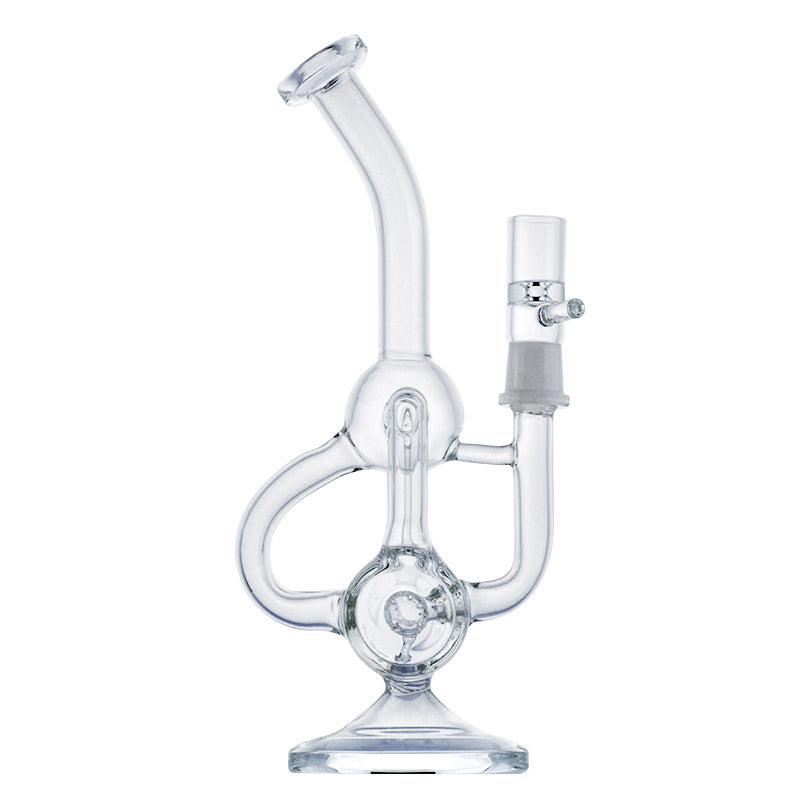 9 Dual Chamber Recycler Glass Dab Rig