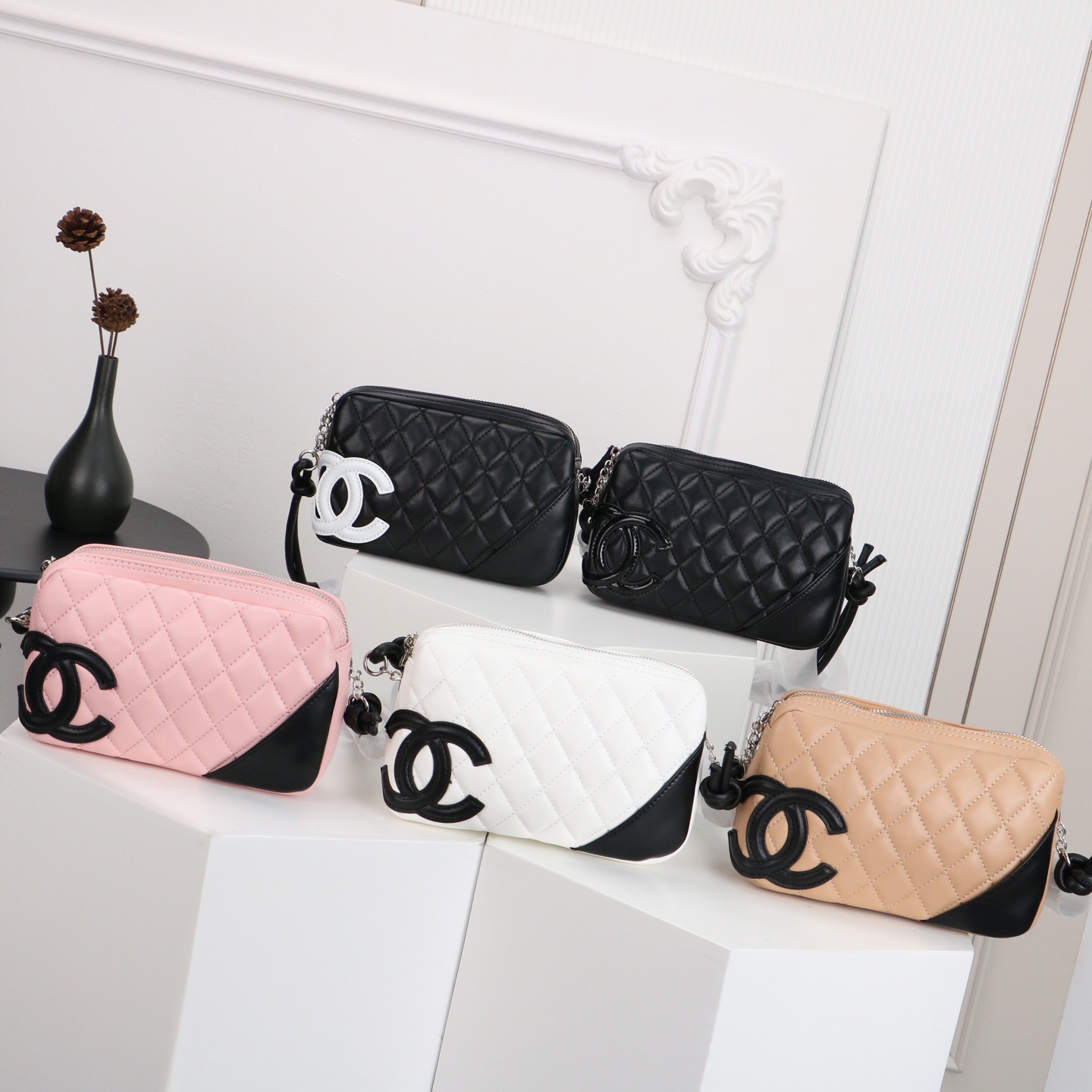 Chanel Style Cambon Quilted Shoulder Bag