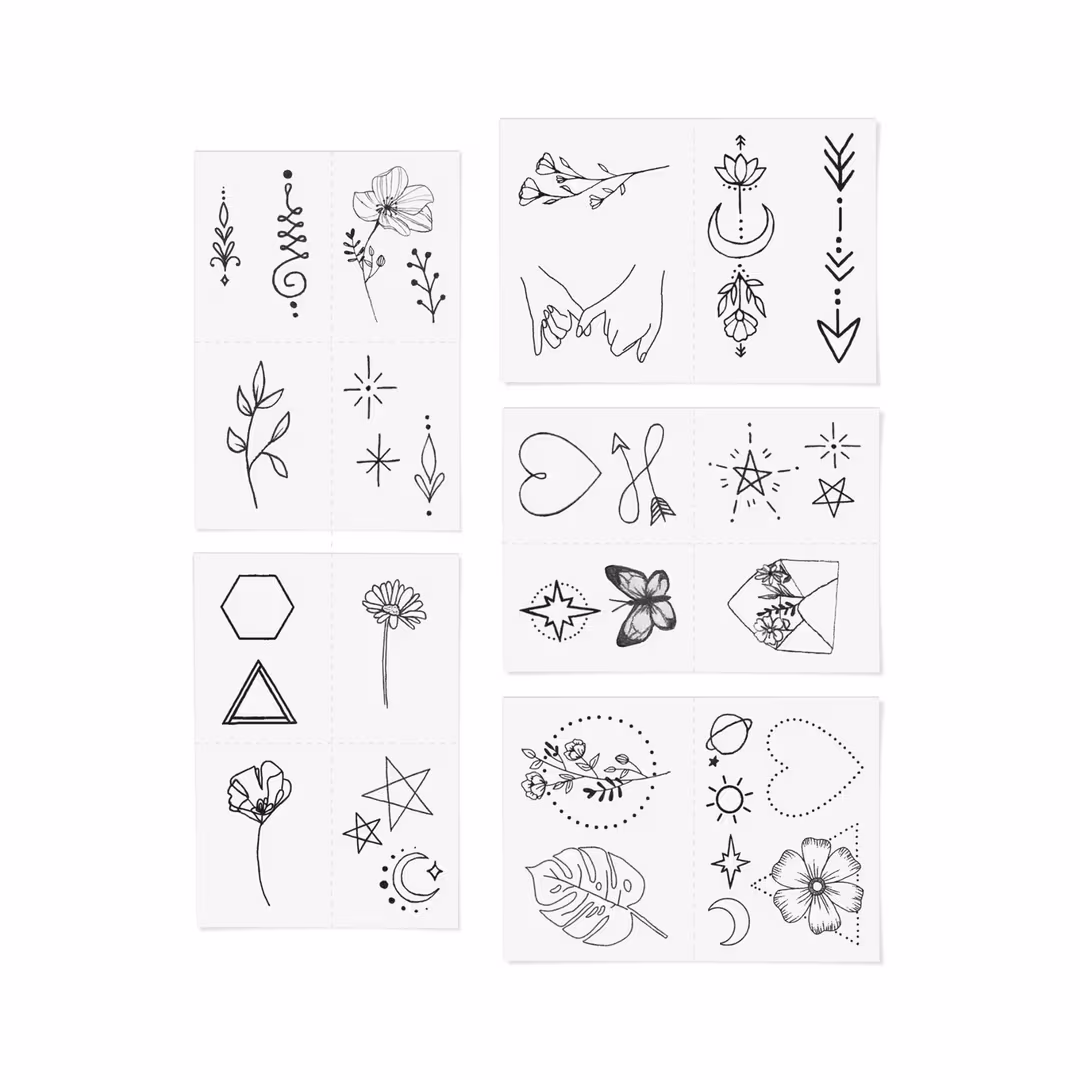 Inked by Dani  Fine Line Temporary Tattoo Pack