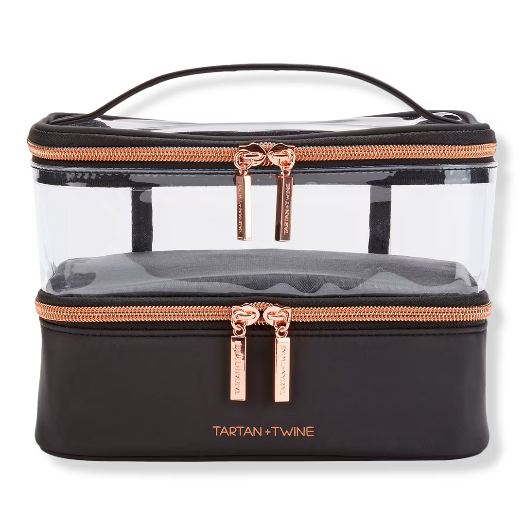 Tartan + Twine  Basics Black Double-Zip Train Case