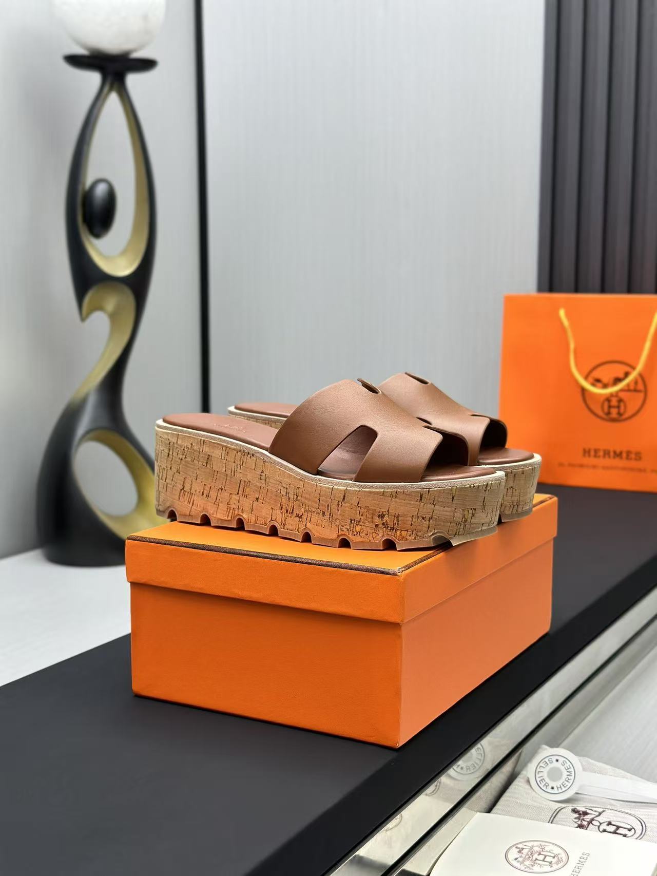 Hermès H Platform Slippers