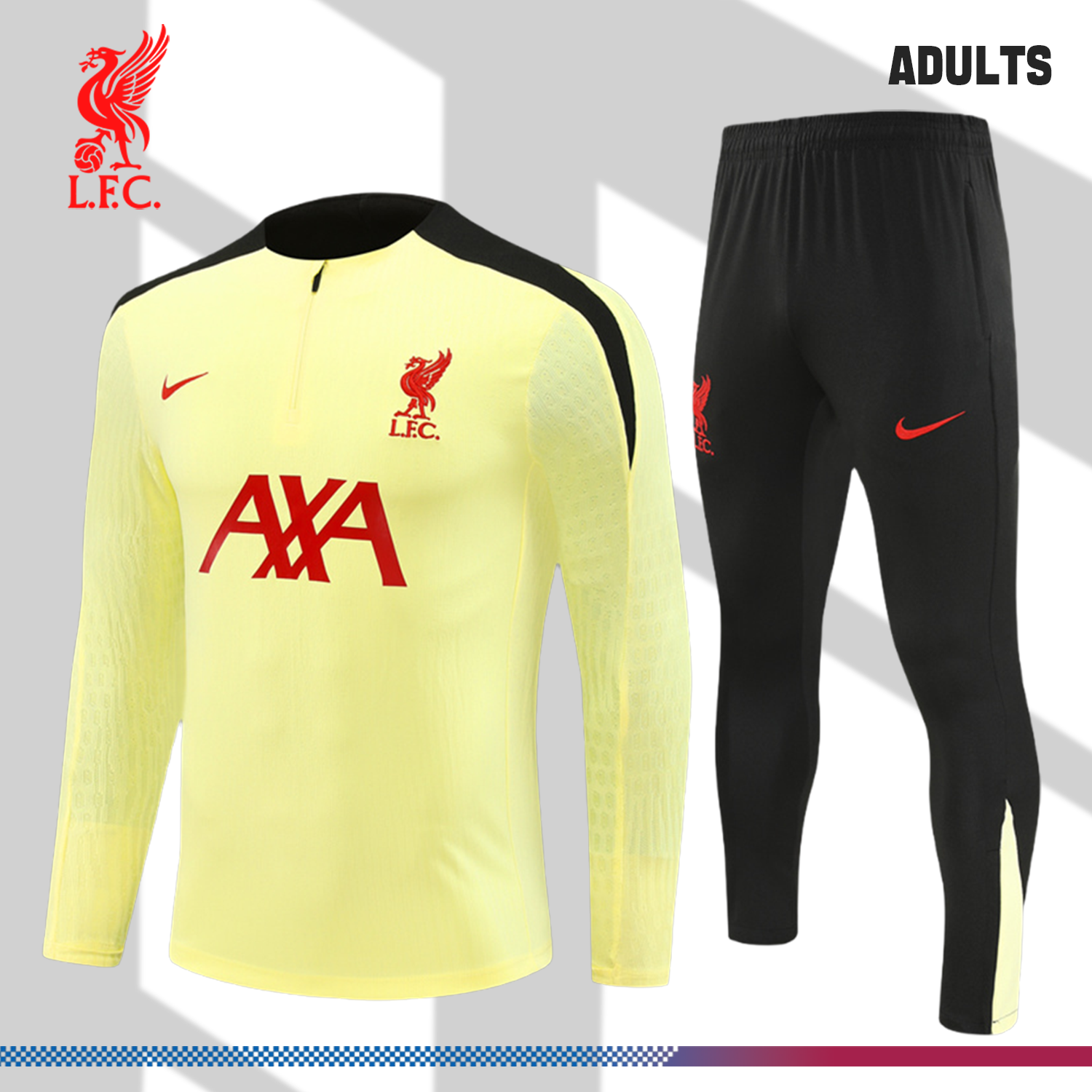 2024/2025 Liverpool Yellow Adult Half Zip Training Suit (Adult Kit)