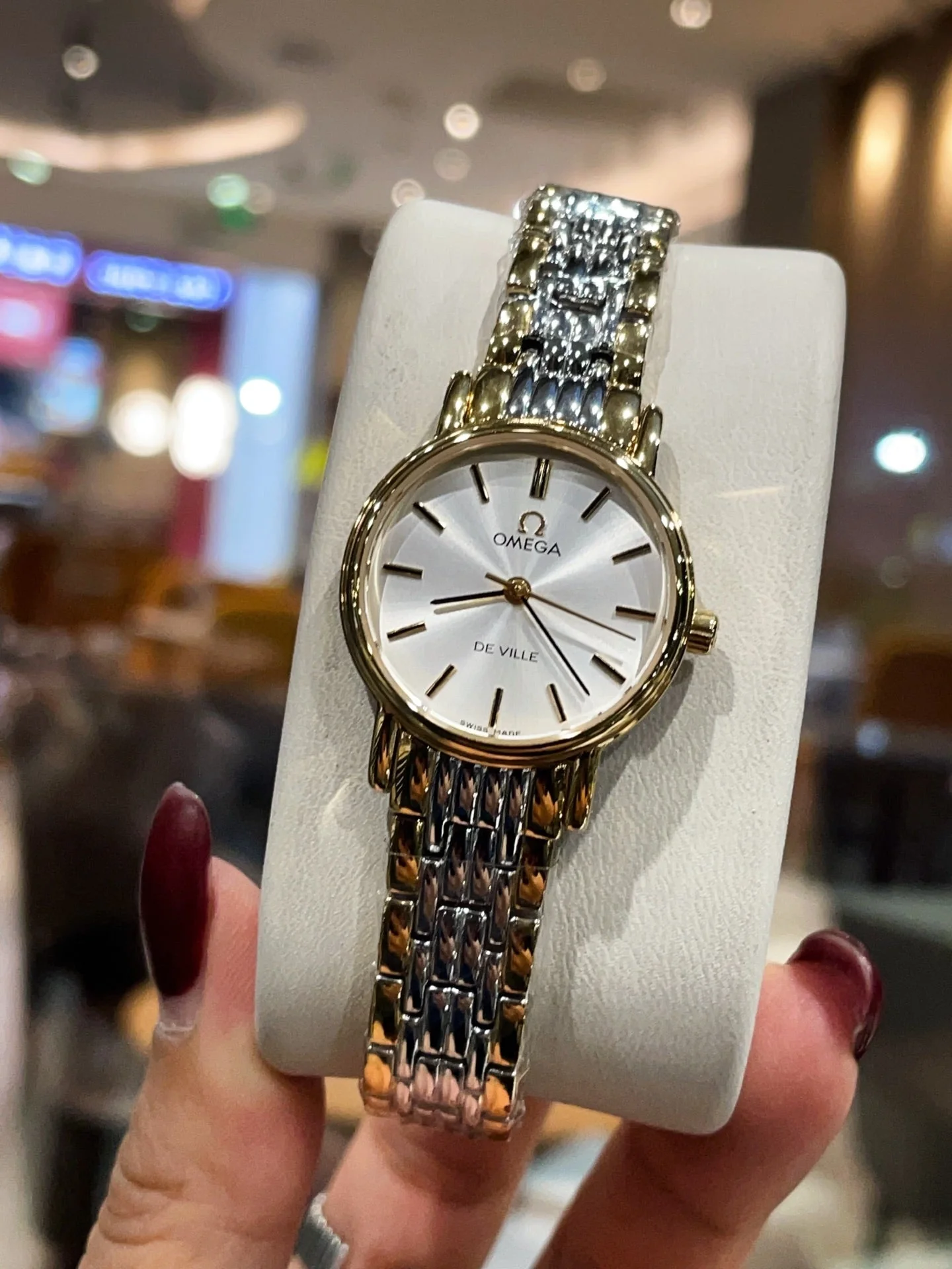 Omega Watch De Ville 26mm Silver Gold Strap