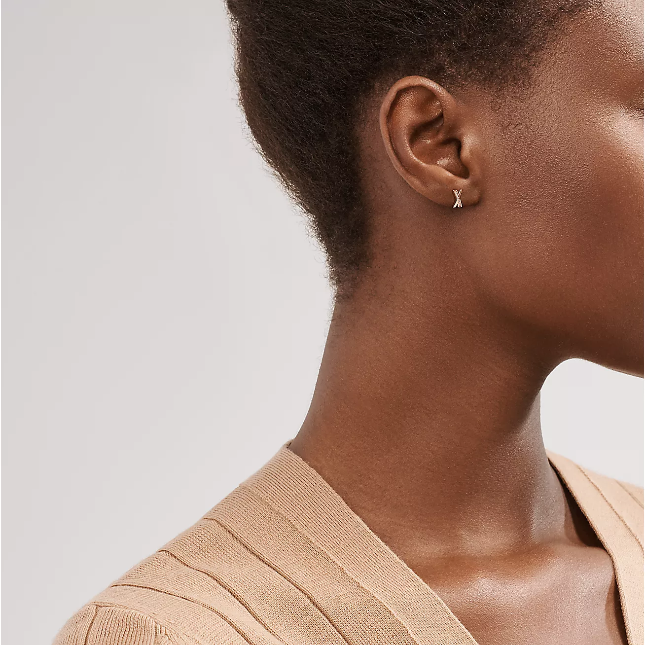 Tiffany Atlas® X Earrings, White Gold & Rose Gold