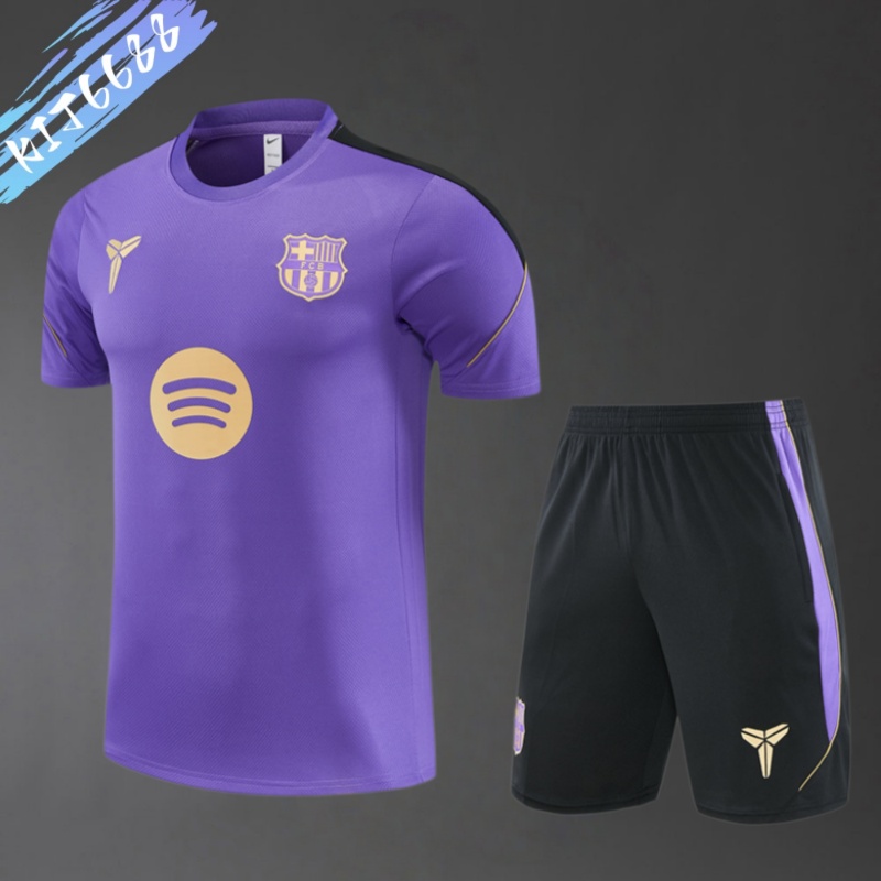 2026/2027 Barcelona Short sleevedtraining clothes (Adult Kids Kit)