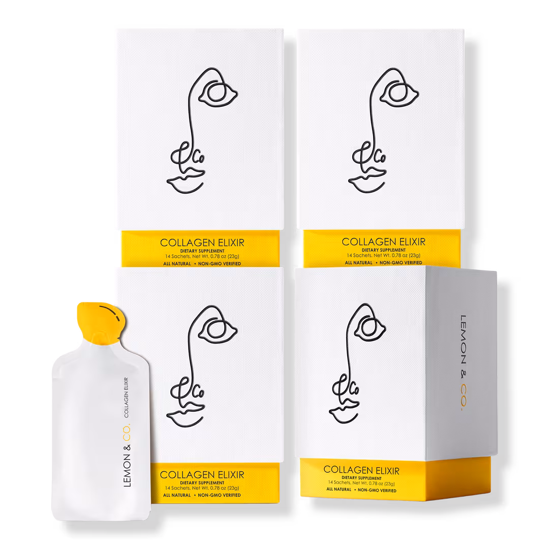 Lemon and Co. Collagen  Liquid Collagen Drink Mix | Daily Elixir with Marine Collagen & Vitamin C, 8-Week Bundle