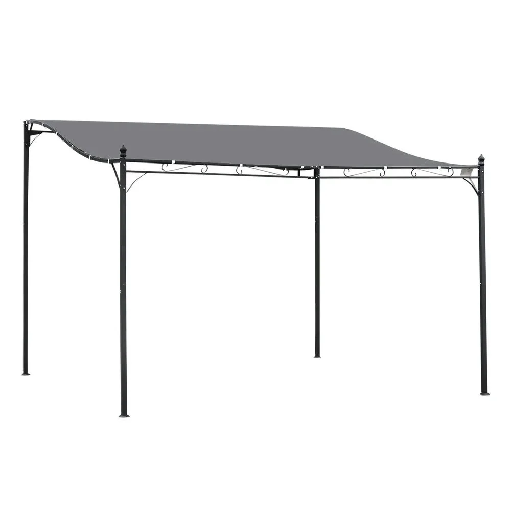 Canddidliike 10' x 13' Pergola Shade, Steel Patio Canopy with Weather-Resistant Fabric and Drainage Holes, Canopy for Outdoor, Gray
