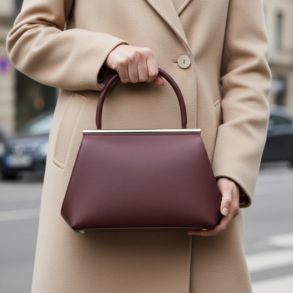 Burgundy Structured Satchel
